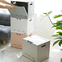데이리블룸 폴딩 리빙 박스 60L 접이식 전면오픈 수납 다용도 정리함, 그레이