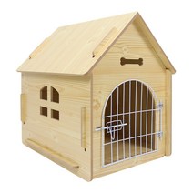 애구애구 강아지 나무저택 도어형 하우스, 나무지붕 , M