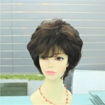 S115 여자항암가발 중년 여름 가발사이트 파는곳 암환자 자연스러운 단발, 흑갈색