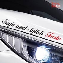 포르테 꾸밈용 로고 주문제작 데코선물 튜닝 레터링 스티커 SUV스티커 차량스티커, 중형, 레드