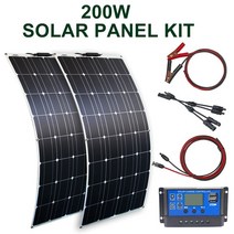 200w 300w 태양 전지 패널 키트 가정용 야외 캠핑 태양열 충전기 12v 홈 시스템 레귤레이터 포함, [03] 200wSolar kit