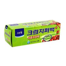 크린랩 이중지퍼백 18x20cm 20매 위생비닐팩 알뜰지퍼, 이중지퍼백18x20 20매