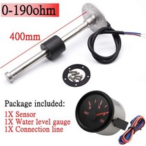 52mm 자동차 게이지 수위 센서 125/150/200/225/300/500mm 적합 물 탱크 레벨 표시기 0-190ohm 빨간색 백라이트, 400mm and BN gauge_19