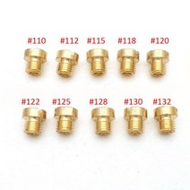 Delorto bwm Motoforce 기화기 인젝터 노즐 크기 50200 용 6mm 5mm 스레드 오토바이 메인 제트 M6 M5 키트 10 개 팩, 110-132 (M6), 110-132 (M6)