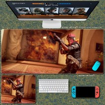 Rainbow Six Siege 마우스 패드 레인보우식스 마우스 패드 대형 컴퓨터 게임 노트북 키보드 마우스 장패드 책상 패드 pc 게임 모바일 게임 캐릭터 마우스패드, 21_700x300mm | 4mm