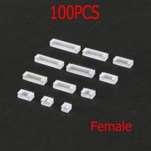 수 플라스틱 쉘 하우징 및 암 소켓 와이어 커넥터 PH2.0 2 3 4 5 6 7 8 9/10 핀 100 개, 100PCSFemale_10P