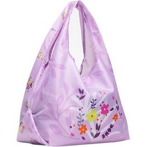 일본직발송 4. Blueberry Pet 야생화 프린트 가볍고 친환경 재사용 가능한 쇼핑백 라벤더 B07D8P6177