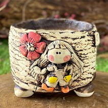 다육맘 수제화분 다육화분 도향캐릭분#302, 레드