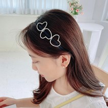 하트 큐빅 머리띠 여자머리띠 예쁜 명품 보석 와이어 여성 헤어밴드