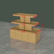 나카지마 진열대 슈퍼마켓 선반 중간 섬 장 진열장 문구용품 집합 테이블 화장품 겹쳐 쌓이는 머리, 직사각형 1.6m 플러스 바닥 캐비닛 나무 테두리