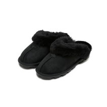 UGG 퍼 카라 스웨이드 슬리퍼 (코케트) W - 블랙 / 5125BLK COQUETTE BLACK