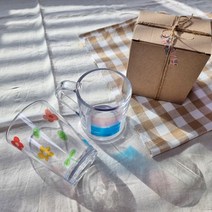 아이솜씨 물전사지 컵 만들기 키트 캐릭터 원하는 도안 작업 티니핑 유리 전사지, 투명, 음료컵