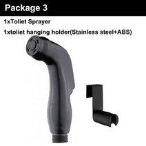 자가설치 가정용비데 화장실 스프레이 건 비데 셀프 클리너 수도꼭지 샤워 헤드 스프링클러 플러싱 스프레이어 블랙 워터 호스 키트 t1, [03] package 3