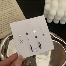 꽃소담 Pearl ear ring ZYZC9473 S925 실버 바늘 간단한 바람 쿨 잘 생긴 귀걸이 미니 기하학적 차가운 바람 귀걸이 간단한 성격 커플 귀걸이