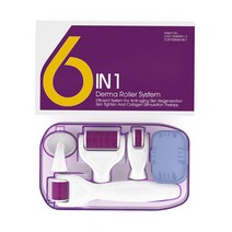 6 in 1 Microneedle Derma 롤러 키트 (얼굴 및 바디 용) 300/720/1200 Titanium Dermaroller Micro Needle, 01 6 in1 White