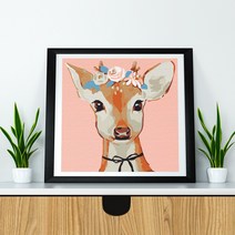 플레이어바웃 명화그리기 꽃사슴 캔버스페인팅 DIY, 꽃 사슴 (B037)