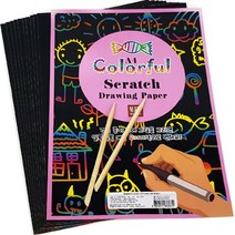 스크래치페이퍼 A4 10매입/레인보우 매직페이퍼, 10매 1세트