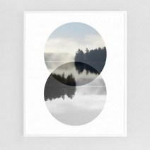 두 동그라미(알루미늄 메탈 액자/4컬러).캔버스뮤지엄(무료배송), A