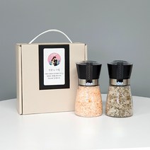 케이스 무료 돌잔치 결혼식 조문 답례품 히말라야 핑크솔트&핑크바질 2P그라인더 선물세트