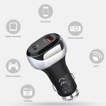 캠핑카 꾸미기 악세사리 미니 자동차 usb 충전기 36w pd qc3.0 type c 휴대 전화 모든 자동차 오토바이 트럭 캠퍼 액세서리에 대한 빠른 충전 어댑터, 검은색