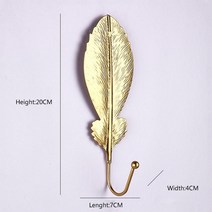 북유럽 스타일 벽걸이 후크 옷걸이 코트 키 후크 언 아트 푸른 잎 황금 나뭇잎 홈 스토리지, Golden-A