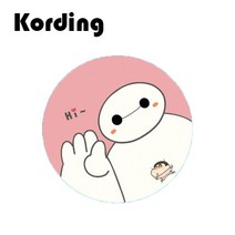 코딩 KD-34 원형 스마트폰 마그네틱 자석 디자인 철판 플레이트, 1개, 66. 베이맥스 4cm