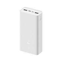 샤오미 모바일 파워 충전기 30000mah 대용량 항속력 강한 다중 출력 동시 빠른 충전, white