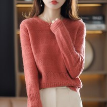 여성 루즈핏 소프트 라운드넥 니트 하늘비즈 A31 D381E222