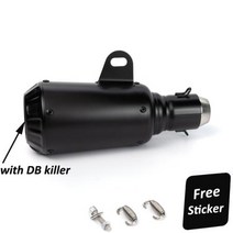 범용 오토바이 배기 테일 파이프 3851mm 슬립 온 머플러 야마하 MT07 Z900 닌자 400 GSR600 SV650 MP3 용 무료 스티커 포함, B-A.k sticker and DB