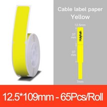 주차천막 간이차고 NiimbotD11 D110 라벨 메이커 테이프 스티커 교체 투명 다채로운 흰색 기계 인쇄 용지 방수 찢어짐 방지, Yellow Cable