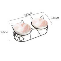 일본 우동 그릇 덮밥 라면 세트 도자기 고양이 이중 하이 레그 세라믹 비스듬한 입 보호 경추 전복 방지 음식 물 Fxed 애완 동물542, WT