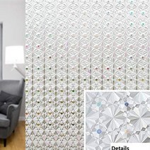 홈데코 스테인글라스 필름 레인보우 창 스티커 3D 스테인드 글라스 개인 정보 보호 정적 집착 장식용 비닐, Window Sticker 06+30 cm x 200