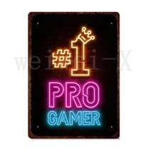 네온사인 무드등 간판 네온조명 led 카페 펍 술집 패션 괴짜 게임 금속판 네온 사인, 20x30cm, 19