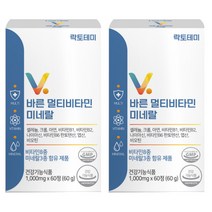 천연 자연성분 식물성원료 멀티비타민미네랄 2통 4개월분, 2, 60정
