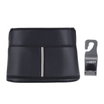 with j 자동차 가죽 수납포켓 + 수납고리, 블랙