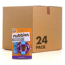 Arm & Hammer Nubbies Dental Toys DuoBone 강아지용 덴탈 츄잉 장난감 24팩 | 보통 씹는 강아지를 위한 최고의 강아지 칫솔질 없이 플라그 및 치석, Orion Bone_24 Count