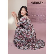 KUOSE 바이올렛 플로럴 선드레스 원피스 쿠오세