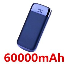 파워뱅크 보조 배터리 베터리 보조베터리 60000mAh 휴대용 충전기 전화 외부 배터리 Xiaomi 폰, 02 blue-60000mAh-1