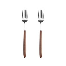 브랜드없음 메이플 우드 옻칠 커트러리 디저트 포크 1+1, 단품없음