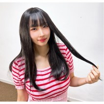 앤시오 생머리 여성 가발 통가발, 1개, 블랙