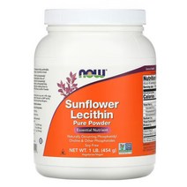 NOW 나우 Sunflower Lecithin 해바라기 레시틴 Pure Powder 파우더 1 lb (454 g) 포스파티딜콜린, 1개, 기본