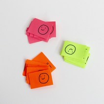 6개 끼움라벨 형광 스마일 맨 3color C0, 핑크