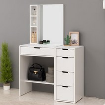 거울선반 수납화장대 사이드 서랍장 4단 화장데 DIY, 화이트