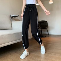 스타일아유 여자 봄 여름 캐주얼 9부 밴딩 조커 조거 팬츠 라인 배기 바지