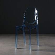 거실 메이크업 식당 투명의자 크리스탈 고스트체어, 팔걸이가없는 투명한 하늘색