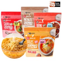 물 붓고 5분~ 간편한 즉석밥! 두리두리 라면밥x4종 세트! 등산 낚시 캠핑, 짬뽕라면밥 4개