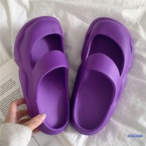플랫폼슬리퍼 메리제인 통굽 슬라이드 키높이 스트랩 샌들 두꺼운