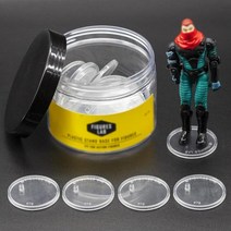 EBCO 30피스 37.5mm 너비 라운드 클리어 액션 피규어 디스플레이 스탠드 9.5cm(3.75인치) 빈티지 스타워즈 모델 장난감에 적합, 30Pcs 37.5mm