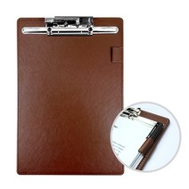 아인텍 가죽 클립보드, 브라운[Q0785], 1개