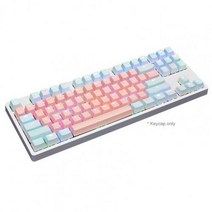 키캡 게임 기계 키보드 87 안티 고스팅 블루 스위치 컬러 백라이트 유선 프로 게이머 노트북 PC, 한개옵션2, 01 Pink Blue, 한개옵션1